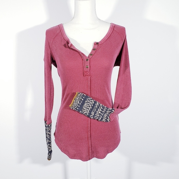 Free People Cuffed Red Thermal - Picture 8 of 8